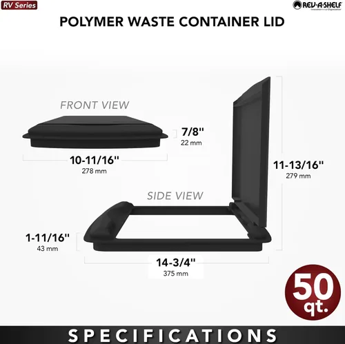 Miniatura 4 de Rev-A-Shelf Tapa de bote de basura de 50 cuartos de galón para debajo del fregadero para gabinete de cocina y baño, solo tapa de cubo de basura