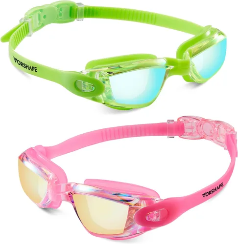 Miniatura 28 de Gafas de natación: paquete de 2 gafas de natación antivaho, sin fugas, protección UV, para adultos, hombres, mujeres, jóvenes Azul & blanco