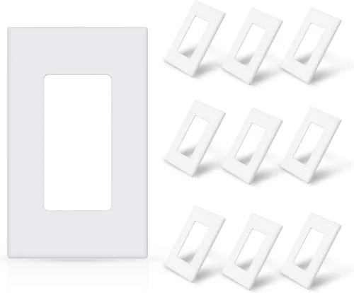 Miniatura 14 de ELEGRP Placas de pared decorativas sin tornillos de 1 gang, tamaño estándar, cubierta de placa frontal termoplástica irrompible para interruptor
