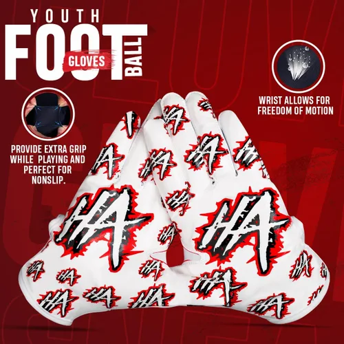 Miniatura 2 de LISAAZ Football Gloves Tacky Sticky Wide Receiver Youth Football Gloves that Locks the Catch to Boost Game Day Breathable no Slip Palm for Kids Boys