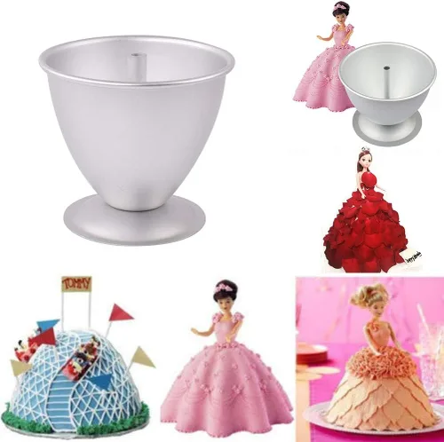 Miniatura 2 de Molde de aluminio para pastel de princesa de 8 pulgadas, acabado mate cepillado con bordes pulidos, utensilios para hornear de grado alimenticio