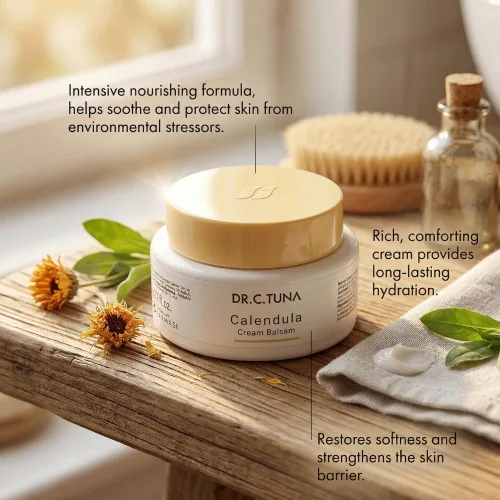 Miniatura 5 de FARMASi Dr. C. Bálsamo de crema de caléndula de atún, rica crema hidratante para pieles secas y sensibles, con caléndula y aceites botánicos, calma