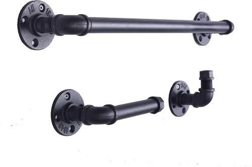 Kit industrial de 3 piezas de tubería que incluye toallero de 18 pulgadas, gancho para bata y soporte para papel higiénico, juego de accesorios de