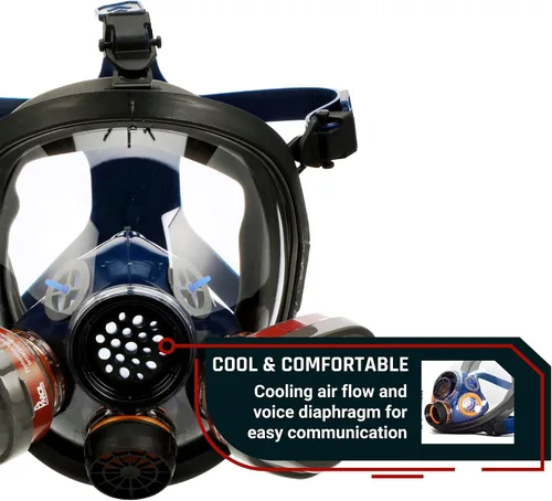 Miniatura 3 de Parcil Distribution Full Face Respirator Mask with Filters – Durable Full Face Respirator Mask, Bayonet Filter Compatible Transparente