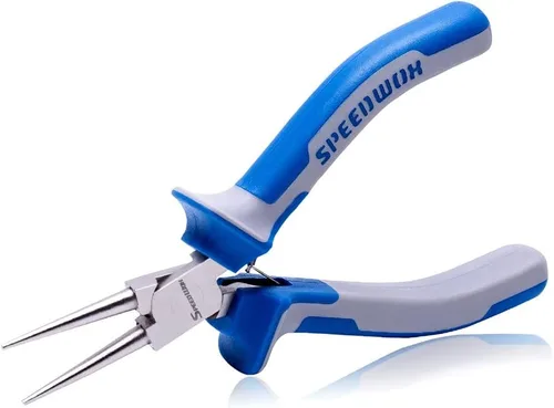 Miniatura 9 de SPEEDWOX Alicates de punta fina con punta fina, alicates de punta larga con mandíbula dentada, cubierta protectora para fabricación de joyas, pesca