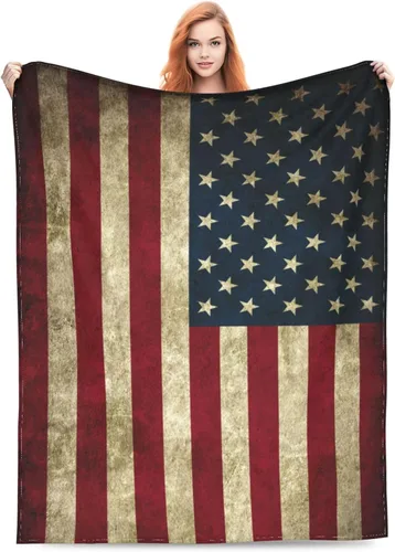 Miniatura 10 de Manta con la bandera estadounidense para niños, manta de franela decorativa para sofá, cama, sofá, viajes, campamento, automóvil, para cumpleaños