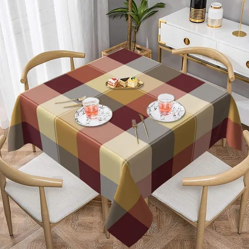 Miniatura 21 de 4th of July Tablecloth Square 60x60 Inch,Red White Buffalo Plaid Check Blue Patriotic Stars Table Cloth,Stain Resistance Polyester Independence Day
