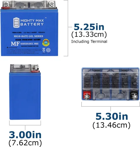 Miniatura 2 de Mighty Max Battery YB9A-A 12V 9AH GEL Replacement Battery compatible with Power-Sonic PS-CB9A-A - 2 Pack