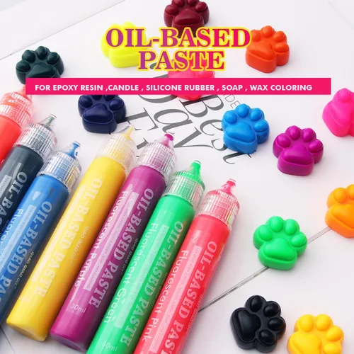 Miniatura 9 de Pigmento de pasta a base de aceite de resina epoxi, 20 colores altamente pigmentados, uso para resina epoxi, vela, goma de silicona, jabón