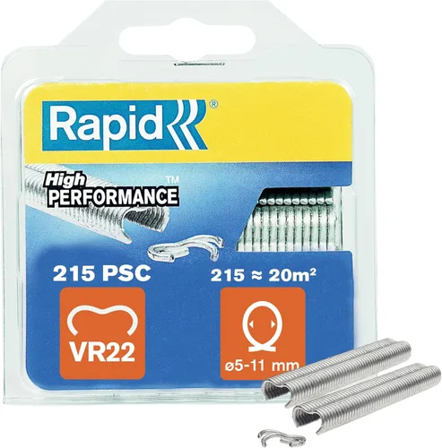 Rapid VR22 - Alambre de malla galvanizado, adecuado para alambre de red de 0.197-0.433 in, ideal para asegurar jaulas y vallas, 215 piezas, ampolla