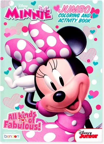 Minnie Jumbo - Libro de actividades y colorear con dibujos de personajes para estimulación cerebral, 80 páginas, dispositivo centrado en la