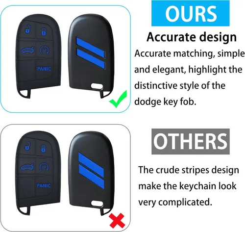 Miniatura 2 de YOSRTER - Paquete de 1 funda protectora de silicona para llave remota, con 5 botones, carcasa para llave de automóvil, accesorio (borde azul)
