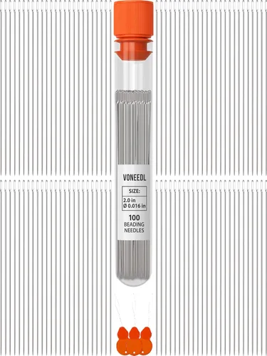 Miniatura 9 de VONEEDL 60 Agujas de Enhebrado Rectas con Tubo de Almacenamiento Conveniente Tamaño 10-0.45mm (0.017in) Agujas Extra Finas para Semillas - Perfectas