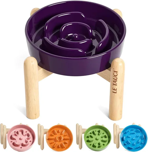 Miniatura 19 de LE TAUCI Cuencos para perros de cerámica de alimentación lenta, cuenco de alimentación lenta de 1.5 tazas para razas pequeñas y medianas, cuenco