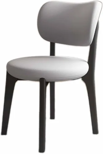 Miniatura 48 de Juego de sillas de comedor de madera modernas con respaldo curvado, sillas de cocina tapizadas con marco de madera, sillas laterales sin brazos