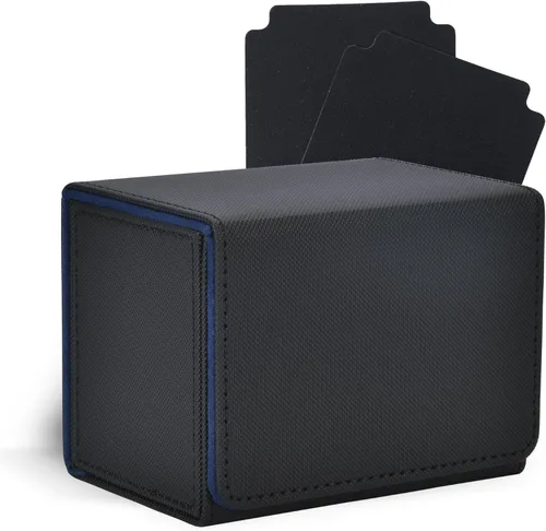 Miniatura 9 de MTG - Caja de cubierta con 2 divisores, caja de gran capacidad para más de 80 tarjetas de doble manga, funda de piel sintética compatible con Magic