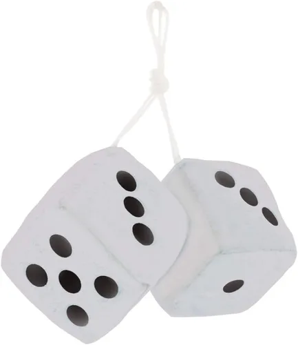 Miniatura 3 de United Pacific C5038K - Dados clásicos para colgar, mullidos, suaves y peludos, de 3 x 3 pulgadas, dados de espejo colgantes decorativos, puntos