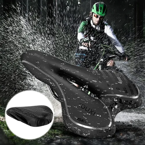 Miniatura 5 de OUXI Asiento de Bicicleta Cómodo Sillín de Bicicleta de Gel Cómodo de Repuesto Suave Acolchado con Absorción de Impactos Impermeable para MTB Negro