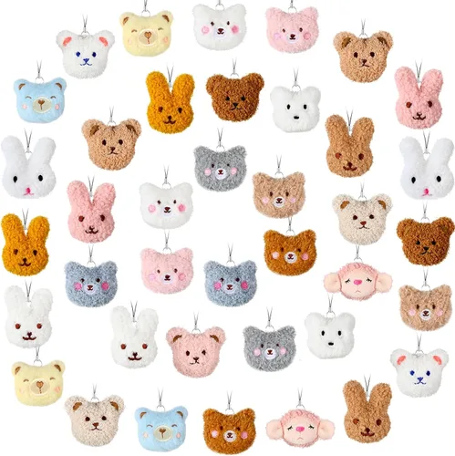 Miniatura 16 de Libima 150 piezas de mini animales de peluche de mar, animales de frutas de peluche para llavero, juego para carnaval, cumpleaños, aula, premios