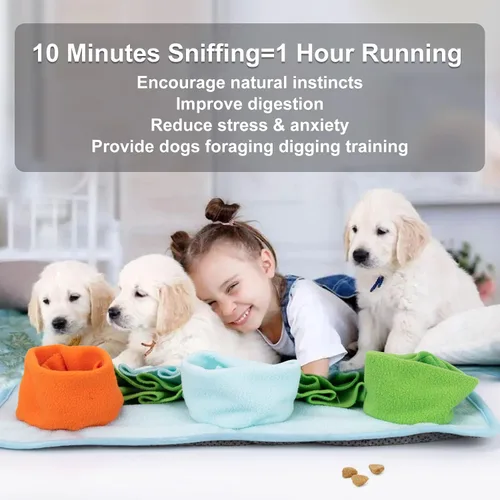Miniatura 2 de Tapete de olfateo para perros, juguetes de rompecabezas, tapete interactivo para alimentación de mascotas, alimentación de gatos con mango