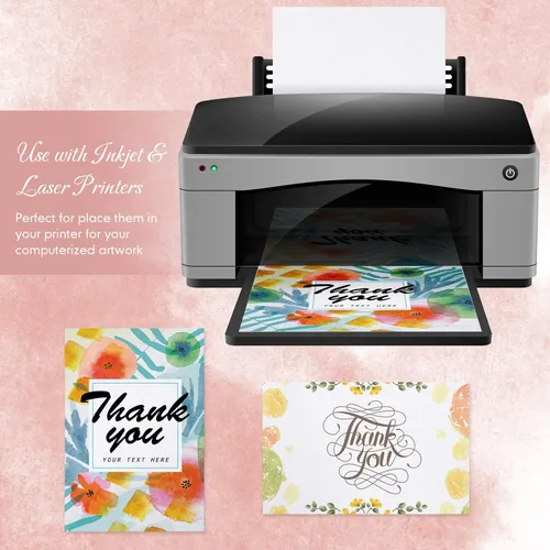 Miniatura 3 de 400 hojas de cartulina de lino blanco, cartulina de invitación de peso pesado, papel de impresora en blanco, cartulina de 92 libras, 250 GSM