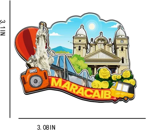 Miniatura 3 de Maracaibo Venezuela imán de nevera imán de madera 3D monumentos de viaje coleccionables recuerdos decoración hecha a mano -2156
