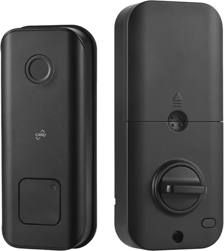 Cerradura de puerta de huellas dactilares, cerradura de puerta inteligente, cerradura de puerta de entrada con 5 métodos: aplicación, huella