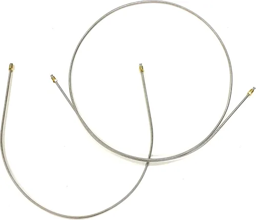 Par de líneas de freno de eje trasero de acero inoxidable. Corte a la longitud y acampanado con los accesorios correctos, simplemente dóblelos en su