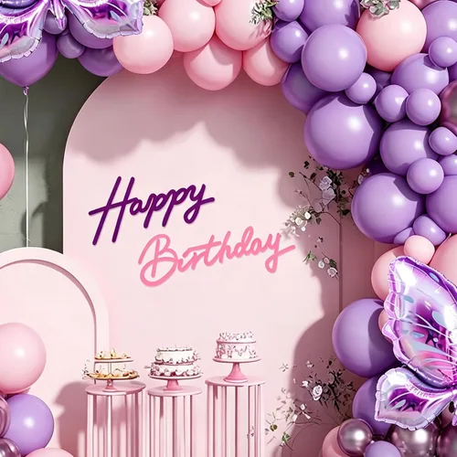 Miniatura 16 de TONIFUL Cartel de feliz cumpleaños para telón de fondo, pancarta de fieltro negro, incluye pegamento de puntos, perfecto para telón de fondo