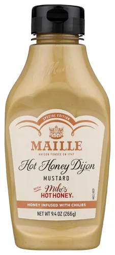 Maille x Mike's Hot Honey Edición Especial - Condimento Salado-Dulce con un Toque Picante de Miel Picante y Mostaza Dijon Sin Gluten, Estable en