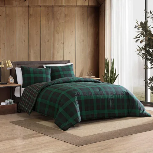 Miniatura 7 de Eddie Bauer - Juego de funda de edredón tamaño Queen, ropa de cama reversible de algodón con fundas a juego, juego de ropa de cama a cuadros