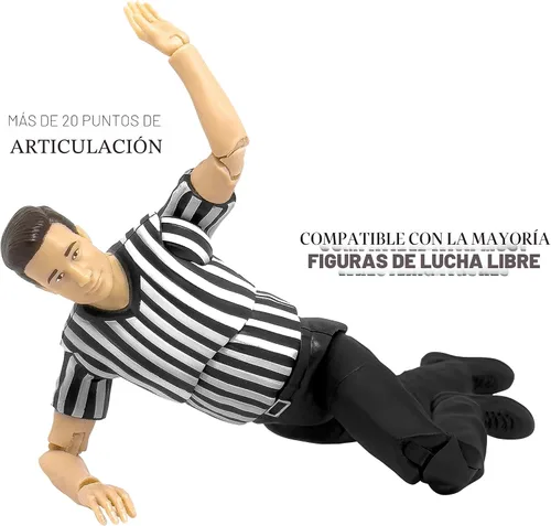 Miniatura 3 de Árbitro definitivo con articulación de lujo para figuras de acción de lucha libre