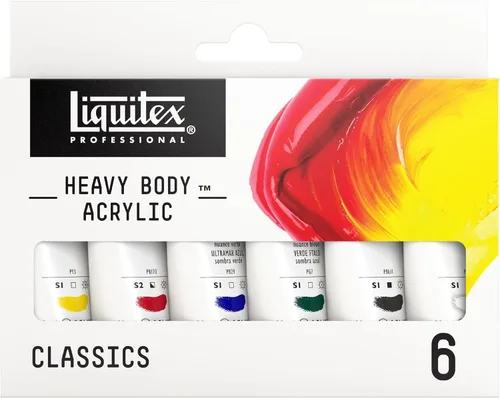 Liquitex Professional Heavy Body - Pintura acrílica, juego de 6 tubos de 22ml (0.74 onzas), colores azul, verde, blanco