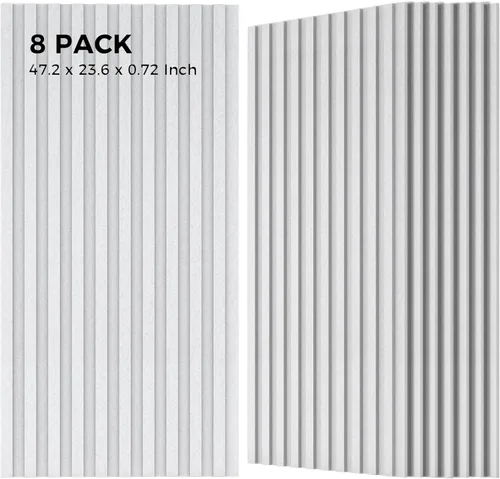Miniatura 15 de Grandes paneles acústicos bicapa, juego de 4 paneles absorbentes de sonido, paneles a prueba de sonido de 120 cm x 60 cm x 1.8 cm para paredes