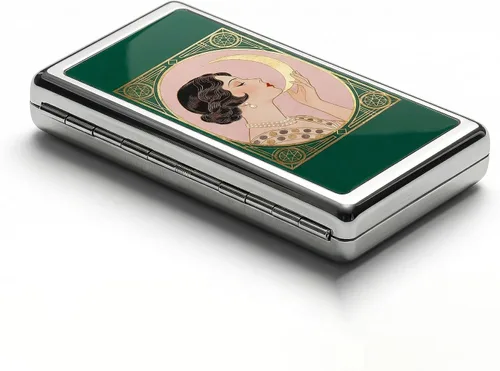 Miniatura 9 de Vintage Art Deco - Funda versátil para tarjetas y efectivo, cartera delgada de metal para mujeres y hombres, tarjetas de visita de identificación