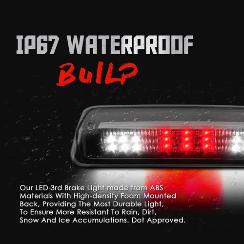 Miniatura 4 de 3ª luz de freno de montaje alto compatible con Ford F150 2004-2008, Ford Explorer Sport Trac 2007-2010, Lincoln Mark Third Center Cargo 2006-2008