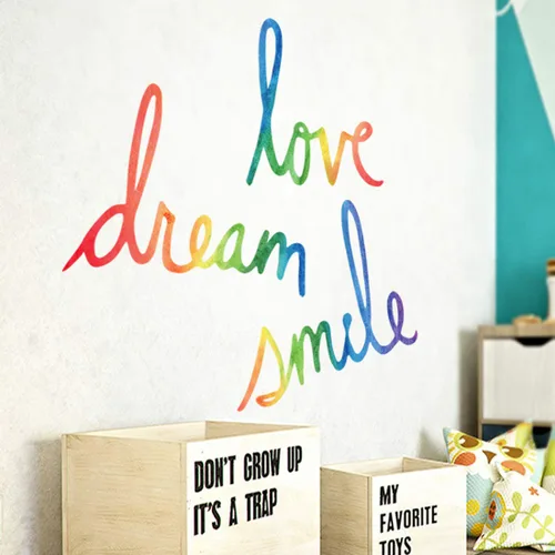 Miniatura 2 de Decoración de citas inspiradoras para sala de estar, dormitorio, aula, sala de juegos, guardería, calcomanías de pared con sonrisa de amor para Amor