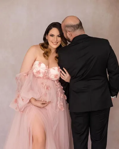 Miniatura 3 de Vestidos de maternidad de manga larga para sesión de fotos, lencería, batas de novia, vestido de embarazo, vestido de baby shower