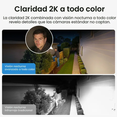 Miniatura 5 de Cámaras de seguridad al aire libre inalámbricas aosu, kit de 2 cámaras, sin suscripción, alimentadas por energía solar, sistema de cámaras