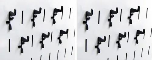 Miniatura 9 de Wall Control Pegboard Paquete de ganchos ranurados estándar – Ganchos de metal ranurados para tablero de clavijas Wall Control y tablero de Negro