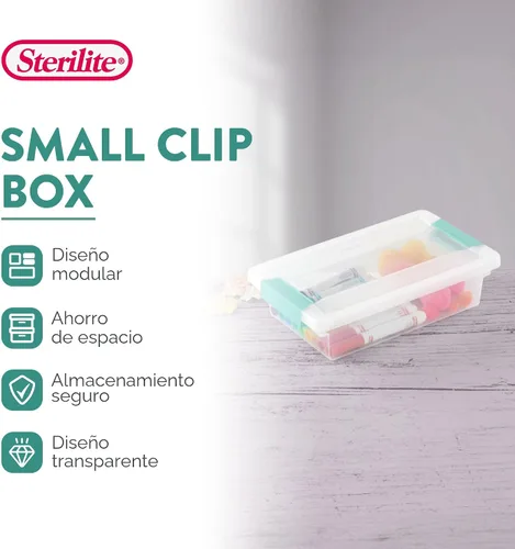 Miniatura 2 de Sterilite - Juego de 6 cajas con clip, contenedores apilables transparentes de plástico con tapas de cierre, pequeños - Contenedores