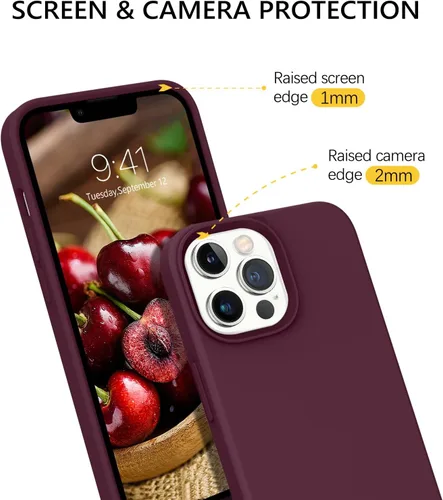 Miniatura 108 de GUAGUA Funda compatible con iPhone 17 Pro Max de 6.9 pulgadas, silicona líquida, goma de gel suave, delgada, forro de microfibra delgada