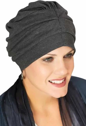 Miniatura 3 de Trinity Turbante 100% algodón - ¡3 estilos en uno! Sombreros encorvados para quimioterapia, para pacientes con cáncer.