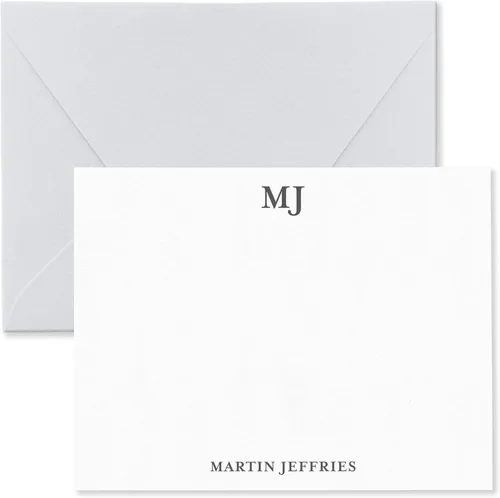 Tarjetas de notas personalizadas con sobres, juego de papelería para hombres o mujeres con monograma y nombre - Papelería monogramada, tarjetas de