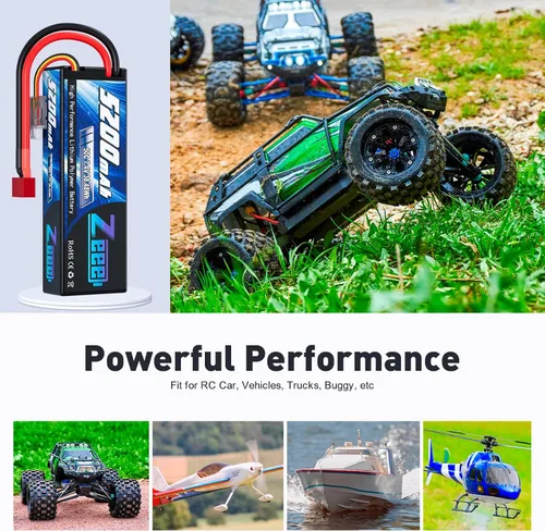 Miniatura 4 de Zeee 2S Lipo Battery 5200mAh 7.4V 50C Estuche rígido Batería Conector T Paquete de 2 baterías con 1 bolsa de seguridad Lipo Bolsa ignífuga a prueba