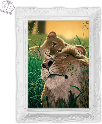 Miniatura 3 de Impresiones de arte de pared lenticular 3D LiveLife - El amor de un padre de Deluxebase. Póster 3D de león sin marco. Decoración de pared perfecta.