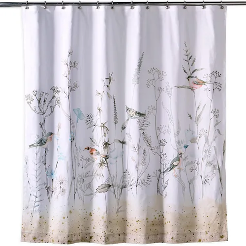 Miniatura 23 de Maison d' Hermine Cortina de ducha 100% algodón, un panel, 70 x 72 pulgadas, cortinas de ducha de tela lavable para baño, fácil de colgar con 12