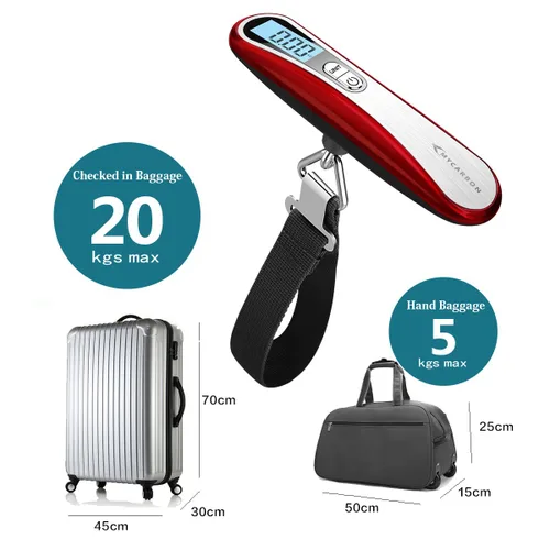 Miniatura 6 de MYCARBON Báscula de equipaje digital colgante para equipaje, báscula de peso portátil de viaje, báscula de pesaje de maleta con pantalla LCD