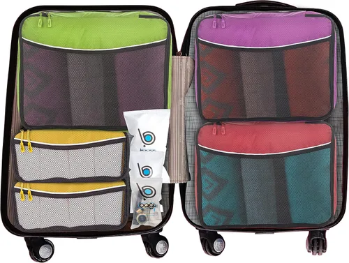 Bago Cubos de embalaje para maletas y bolsas de viaje, juego de 7 bolsas organizadoras de equipaje y maleta, cubos de compresión para organizador de