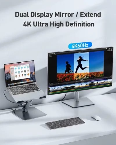 Miniatura 4 de BENFEI Soporte para laptop con estación de acoplamiento USB C 7 en 1, HDMI 4K a 60 Hz, 1 SD 1 Micro SD, entrega de energía de 100 W, 10 Gbps 1 USB C